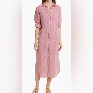 By Alba Made in Turkey Shirt Dress Cover Womens Size Med/Large Dusty Rose